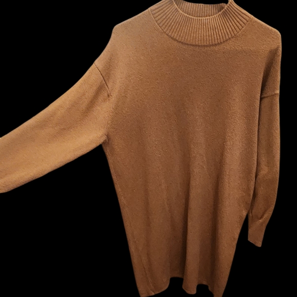 Women's Tan Sweater Dress - Picture 2 of 3